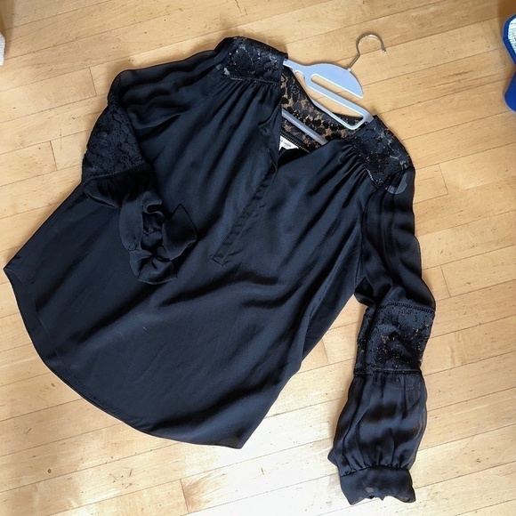 Rebecca Taylor Black silk Sara top, 8. CB2013 - Picture 4 of 7